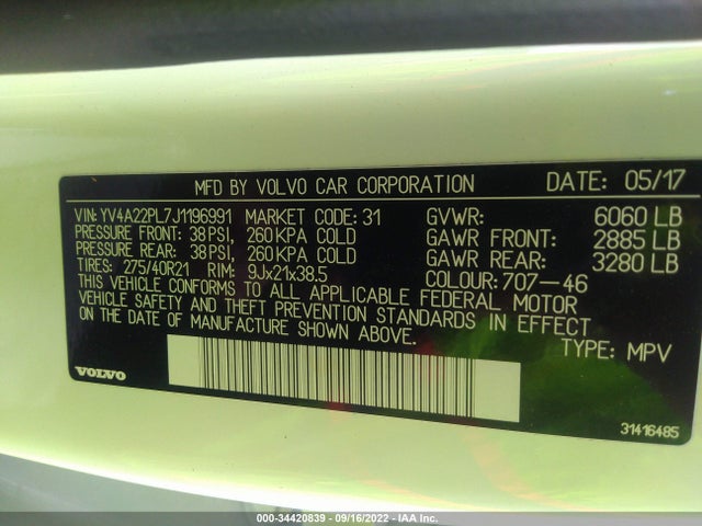2018 Volvo XC90, VIN: YV4A22PL7J1196991