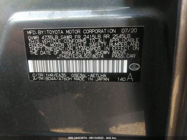 JTHGZ1E24L5018074 Lexus Is Is 350 F Sport