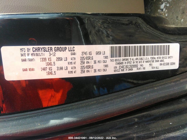 2C4RC1BG1CR299992 Chrysler Town & Country Touring