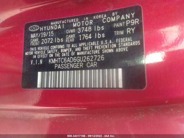 Hyundai Veloster 2016 KMHTC6AD6GU262726 Image 10