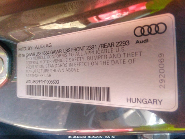 Audi A3 Sedan Premium Plus 2017 WAUJ8GFF1H1008693 Image 9