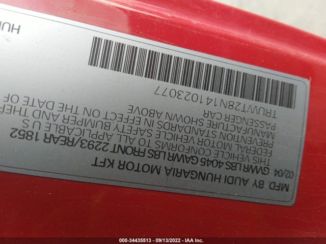 Audi TT 2004 TRUWT28N141023077 Image 10