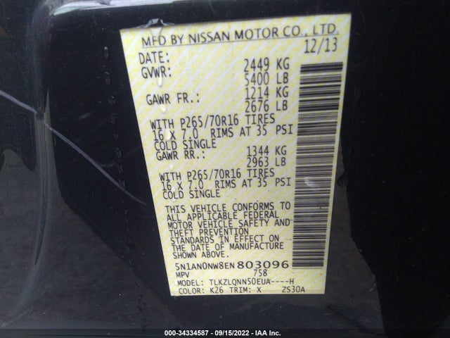 2014 Nissan Xterra, VIN: 5N1AN0NW8EN803096