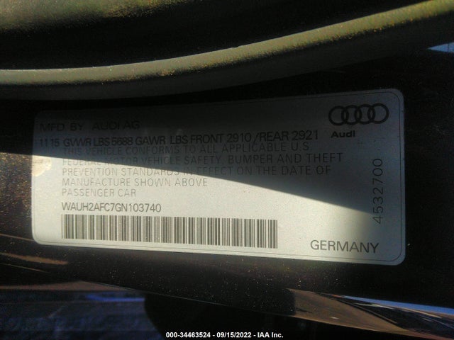 2016 Audi S6, VIN: WAUH2AFC7GN103740