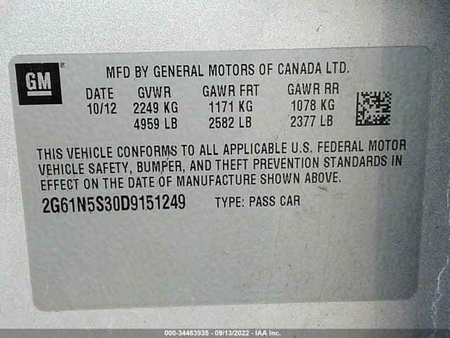 Cadillac XTS 2013 2G61N5S30D9151249 Image 10