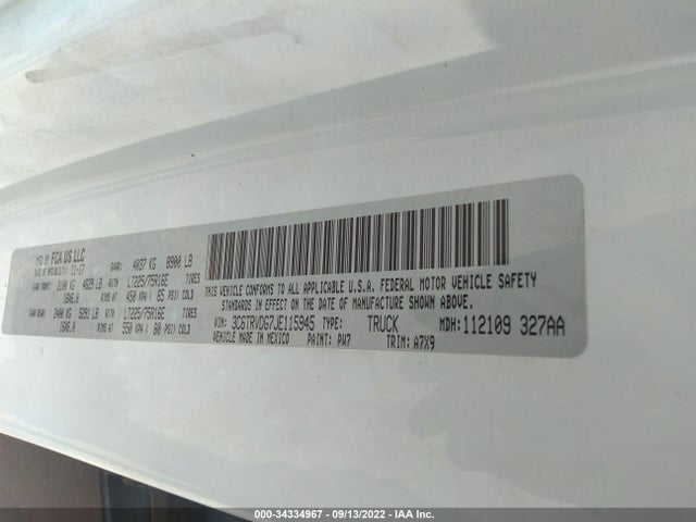 2018 Ram Promaster, VIN: 3C6TRVDG7JE115945