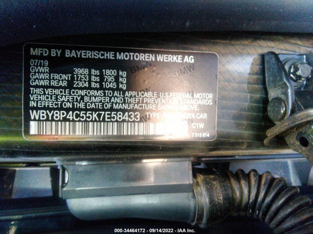 2019 BMW i3, VIN: WBY8P4C55K7E58433