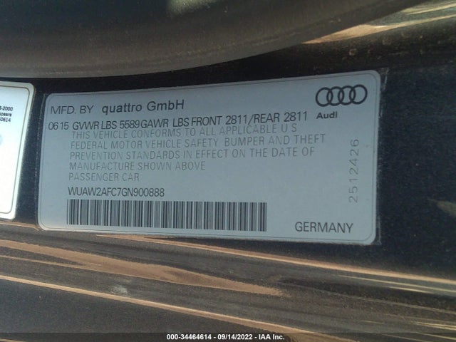 WUAW2AFC7GN900888 Audi Rs 7 Prestige