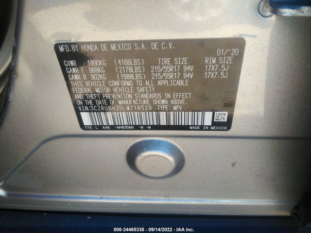 2020 Honda HR-V, VIN: 3CZRU6H35LM716529