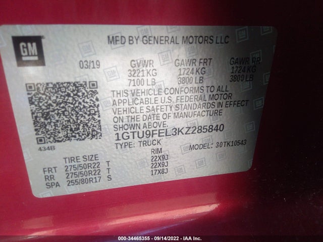 GMC Sierra 1500 Denali 2019 1GTU9FEL3KZ285840 Image 11