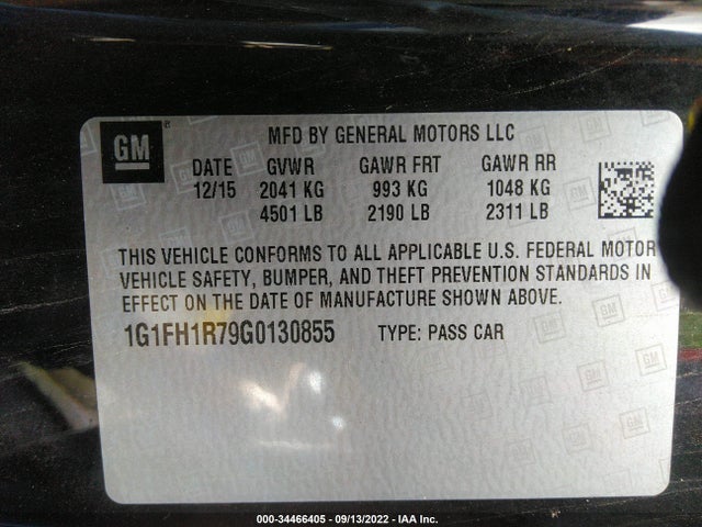 Chevrolet CAMARO 2SS 2016 1G1FH1R79G0130855 Image 9