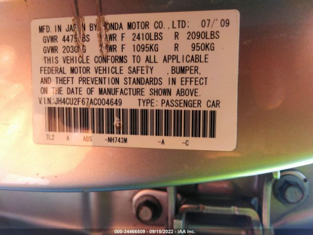 JH4CU2F67AC004649 Acura TSX