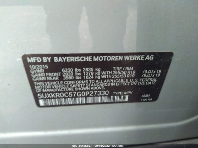 BMW X5 Xdrive35i 2016 5UXKR0C57G0P27330 Image 9
