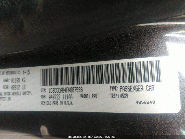 Chrysler 200 Limited 2015 1C3CCCAB4FN687599 Image 10