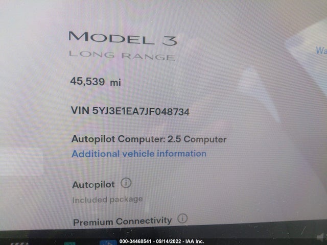 2018 Tesla 3, VIN: 5YJ3E1EA7JF048734