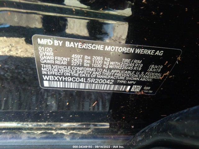 2020 BMW X2, VIN: WBXYH9C04L5R20042