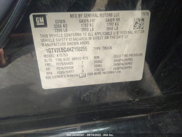 1GTV2LEC4HZ158255 GMC SIERRA 1500