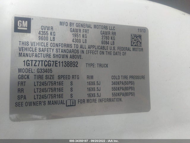 2014 GMC Savana, VIN: 1GTZ7TCG7E1138892