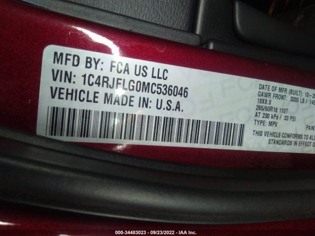 1C4RJFLG0MC536046 Jeep Grand Cherokee Trailhawk