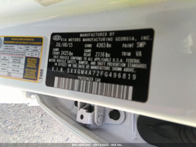 5XXGM4A72FG496819 KIA Optima Lx