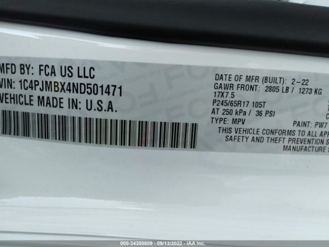 1C4PJMBX4ND501471 Jeep Cherokee Trailhawk
