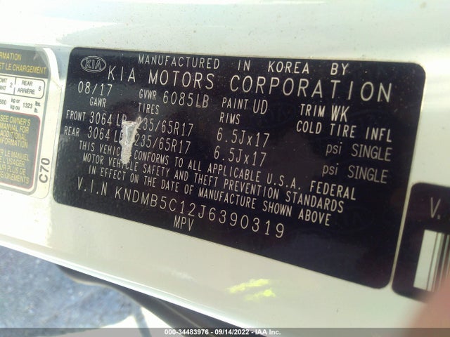 2018 Kia Sedona, VIN: KNDMB5C12J6390319