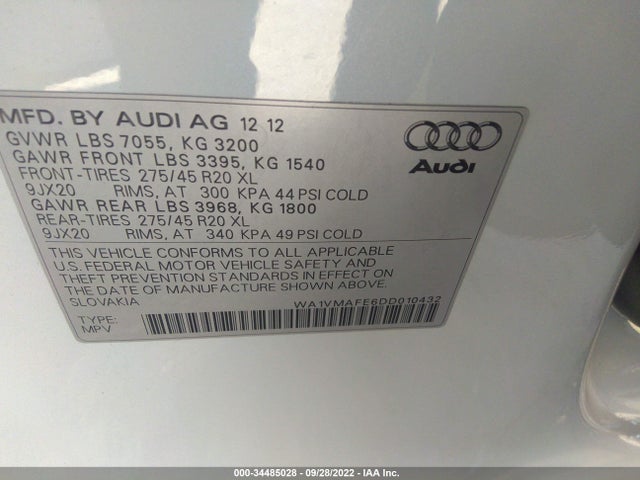 Audi Q7 3.0l Tdi Prestige 2013 WA1VMAFE6DD010432 Image 10