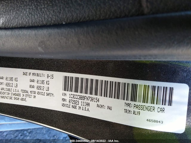1C3CCCBB9FN730154 Chrysler 200 S
