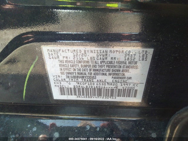 3N1AB8BV4MY230953 Nissan Sentra