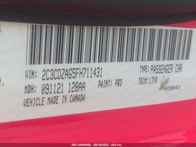 2C3CDZAG5FH711431 Dodge Challenger Sxt
