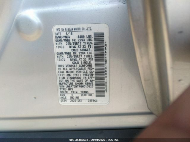 JN8AT2MT4GW010523 Nissan ROGUE S
