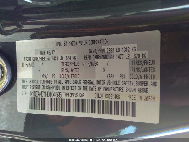 2017 Mazda MX-5 Miata, VIN: JM1NDAM71H0104595