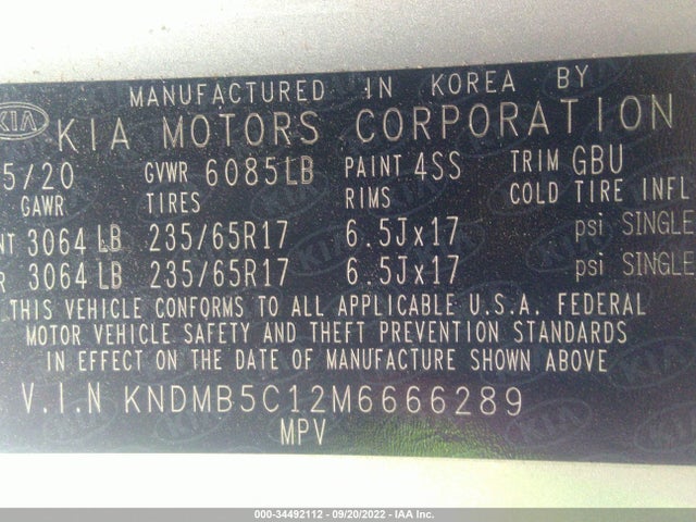 2021 Kia Sedona, VIN: KNDMB5C12M6666289