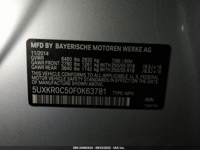 5UXKR0C50F0K63781 BMW X5 Xdrive35i