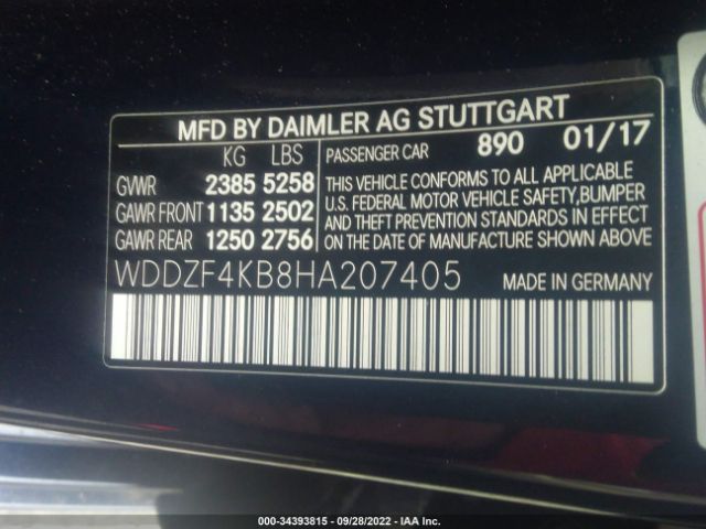 WDDZF4KB8HA207405 Mercedes-Benz E-class E 300