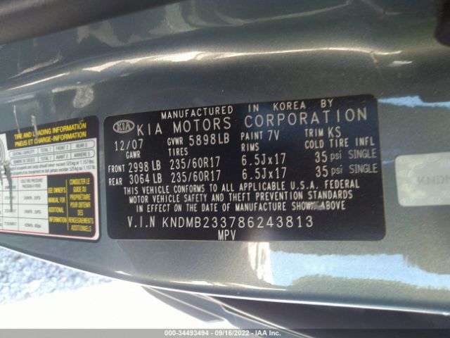 KNDMB233786243813 KIA SEDONA EX