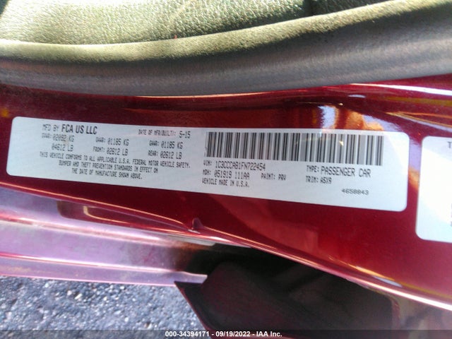 1C3CCCAB1FN722454 Chrysler 200 Limited