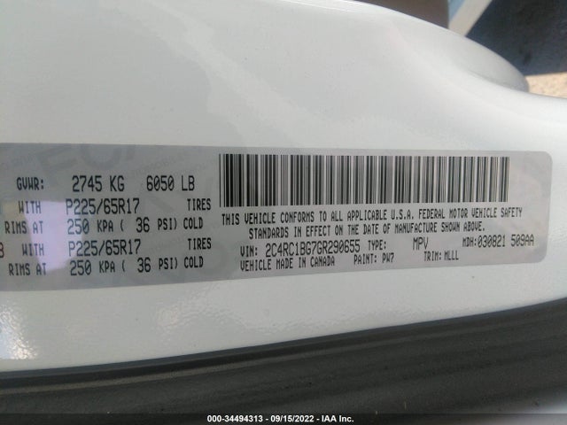 2C4RC1BG7GR290655 Chrysler Town & Country Touring