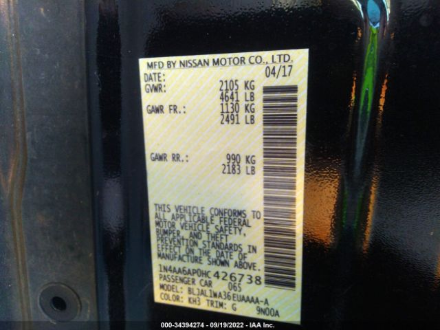 1N4AA6AP0HC426738 Nissan Maxima Sr