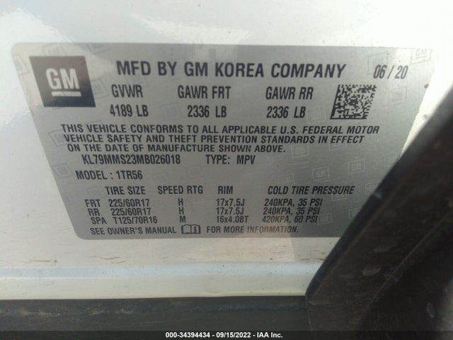 Chevrolet Trailblazer Ls 2021 KL79MMS23MB026018 Image 9
