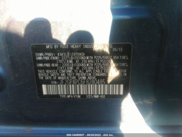JF2GPAPC6F8280485 Subaru Xv Crosstrek Limited