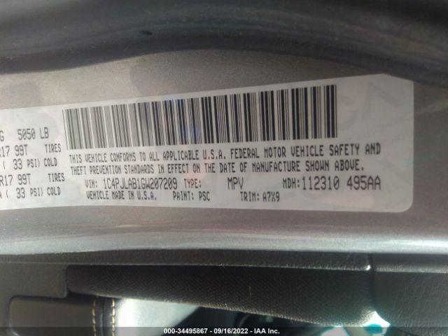 1C4PJLAB1GW207209 Jeep Cherokee Sport