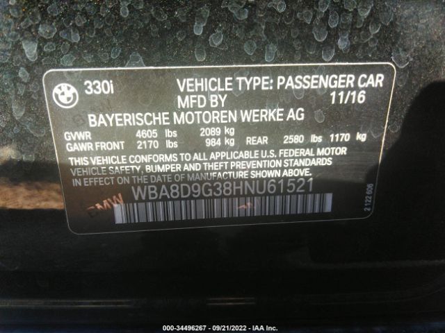 WBA8D9G38HNU61521 BMW 3 Series 330i Xdrive