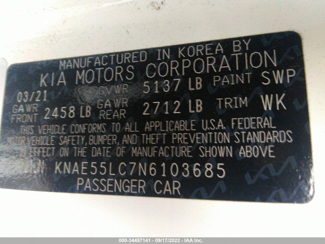 2022 Kia Stinger, VIN: KNAE55LC7N6103685
