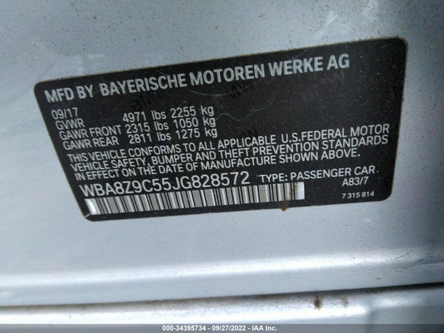 2018 BMW 3 Series, VIN: WBA8Z9C55JG828572