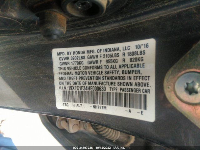 19XFC1F34HE000630 Honda Civic Ex-t