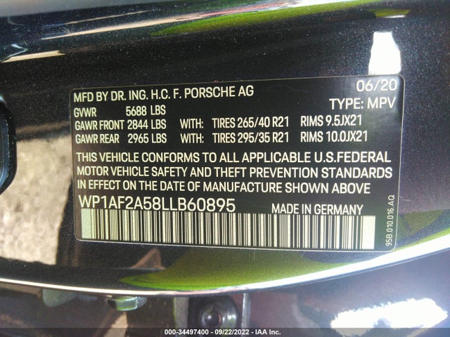 2020 Porsche Macan, VIN: WP1AF2A58LLB60895