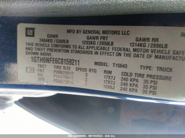 GMC CANYON SLT 2012 1GTH6NFE6C8159211 Image 9