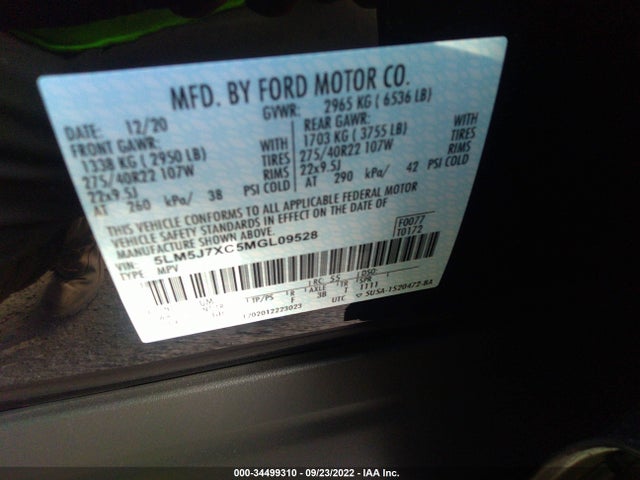 2021 Lincoln Aviator, VIN: 5LM5J7XC5MGL09528