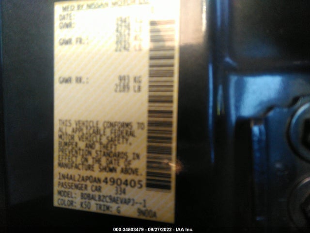 2010 NISSAN ALTIMA 2.5 S VIN: 1N4AL2AP0AN490405